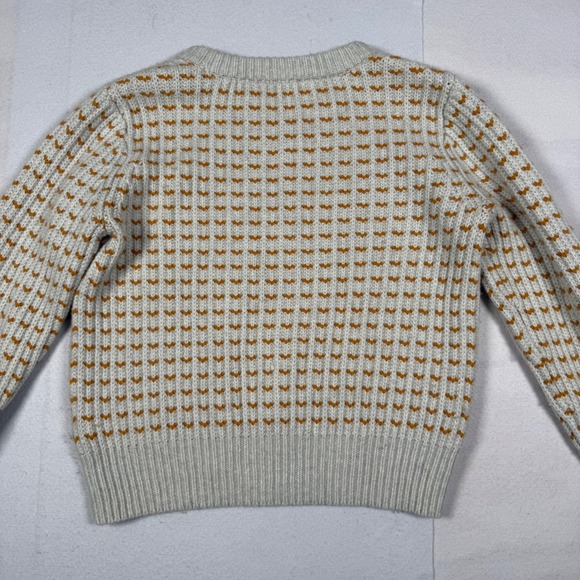 Madewell Merino Wool Alpaca Blend Striped Heart Crewneck Sweater Metallic Medium - Picture 8 of 9